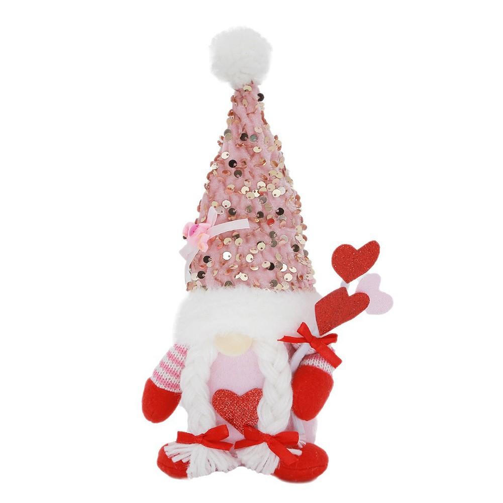 Gnome Decorations Handmade Plush Doll Valentines Day Gnome