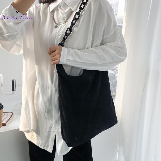 

Newest Women Corduroy Shoulder Bag Large Capacity Leopard Handbag Underarm Chain Pouch