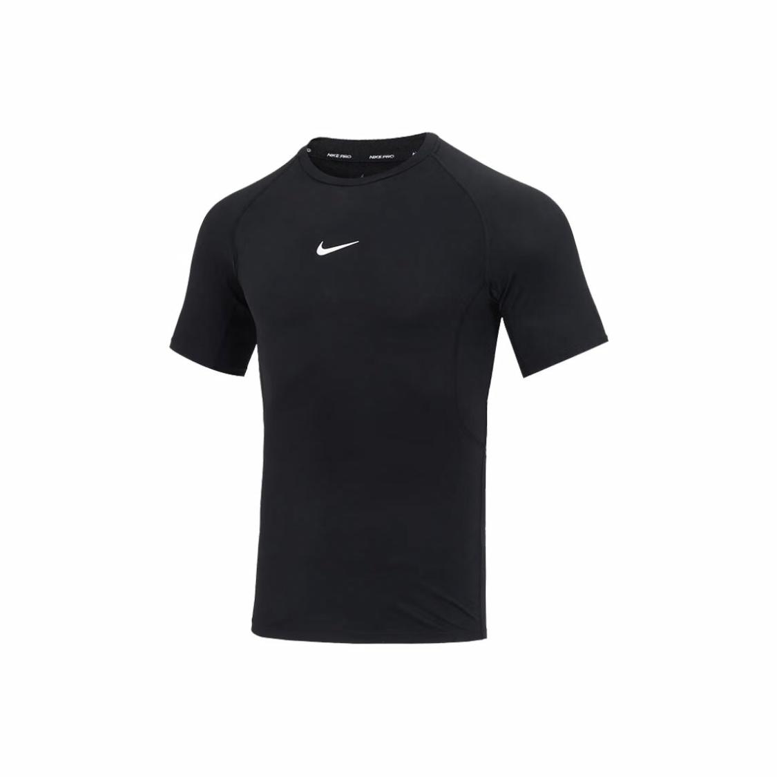 Nike Brand Logo Print Casual Crew Neck Short Sleeve T-Shirt for Men in Black L