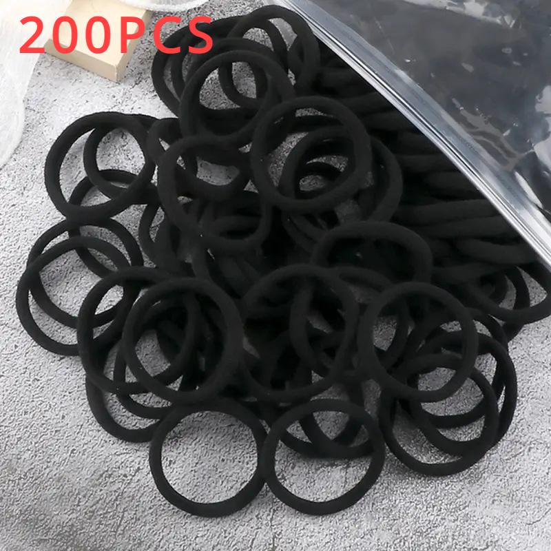 Bandas para el cabello negras para mujeres y niñas, banda de goma elástica alta, lazos para el cabello, coleteros, accesorios