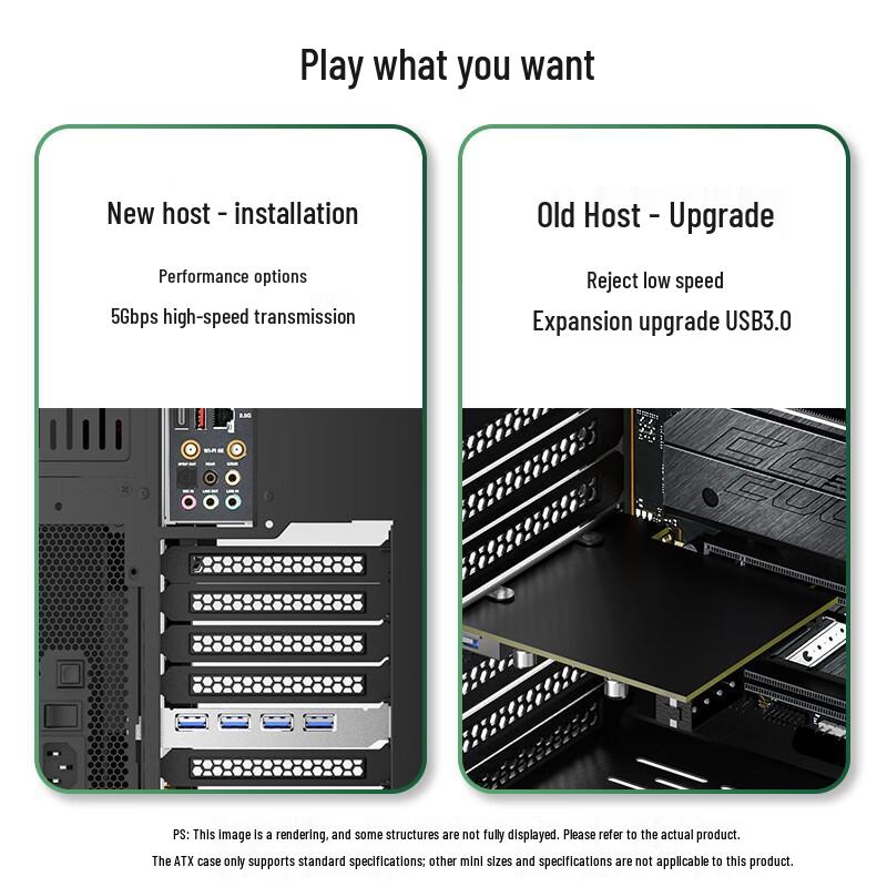 KELEPU PCIe X1 to 4-Port USB 3.0 Expansion Card with Dual Power