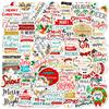 50 Christmas Phrase Stickers New Product Creative Gift Bag Gift Box Birthday Tag Party Christmas Stickers