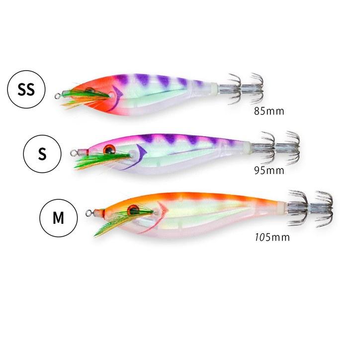 YO-ZURI Ultra 3D Cloth Wrap M2 S:95mm Clear Glow Purple Squid Fishing S(95mm)