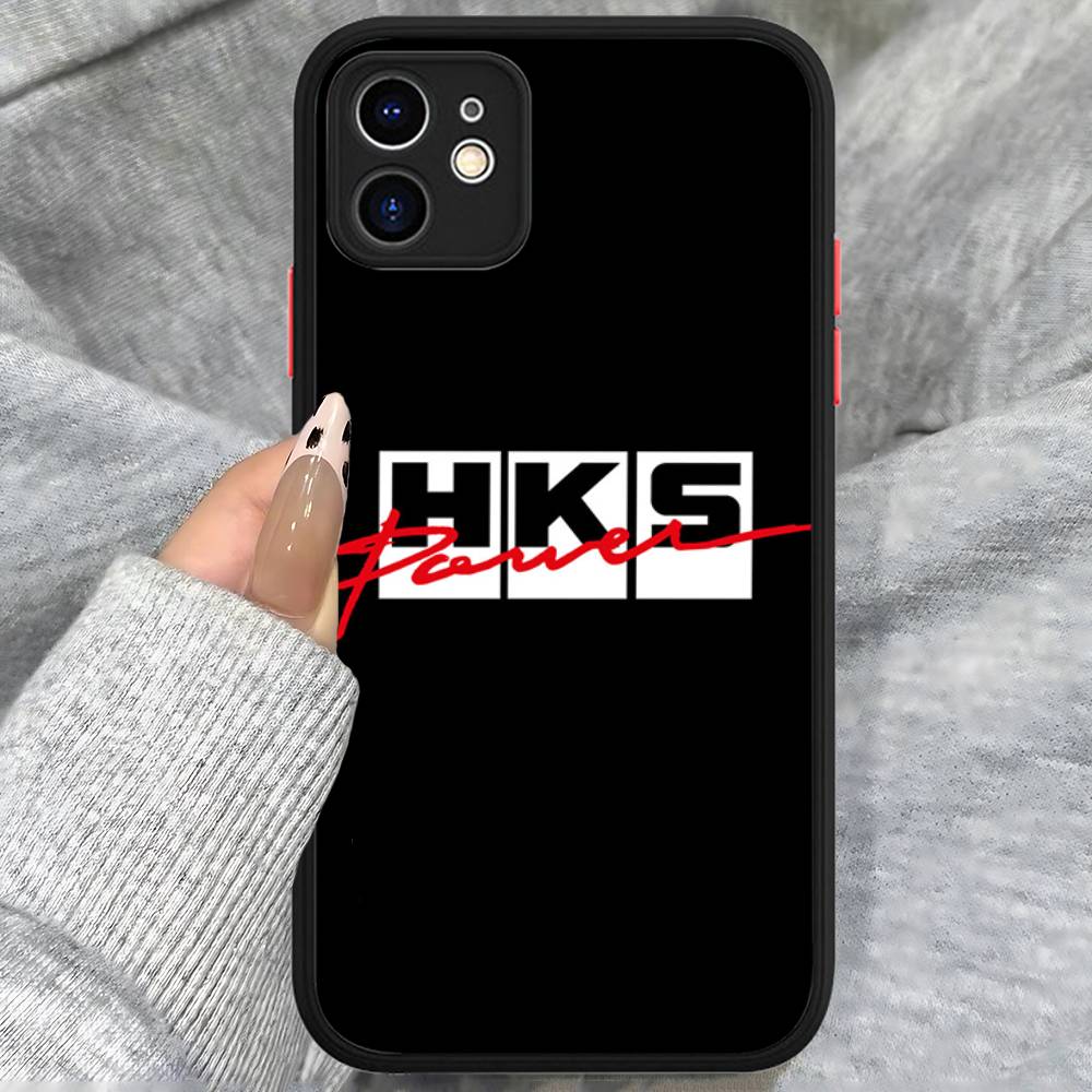 

Sports Car H-HKS JDM Logo Phone Case For IPhone 16e 16 15 14 13 12 11 Pro Max X XS MAX Plus Spuerstar Matte Cover iphone X