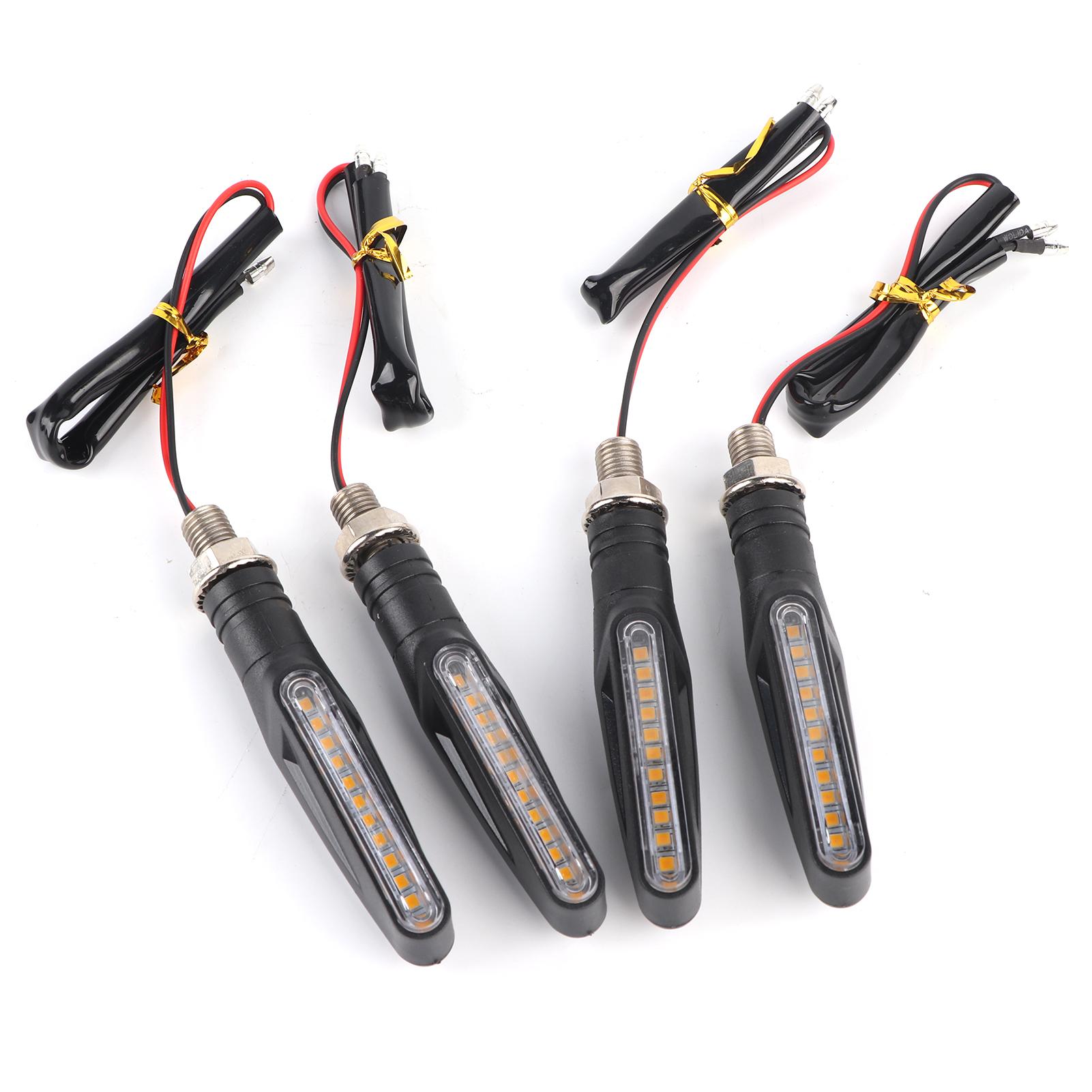 4x Black Motorcycle 12 LED Turn Signal Indicators Blinker Light