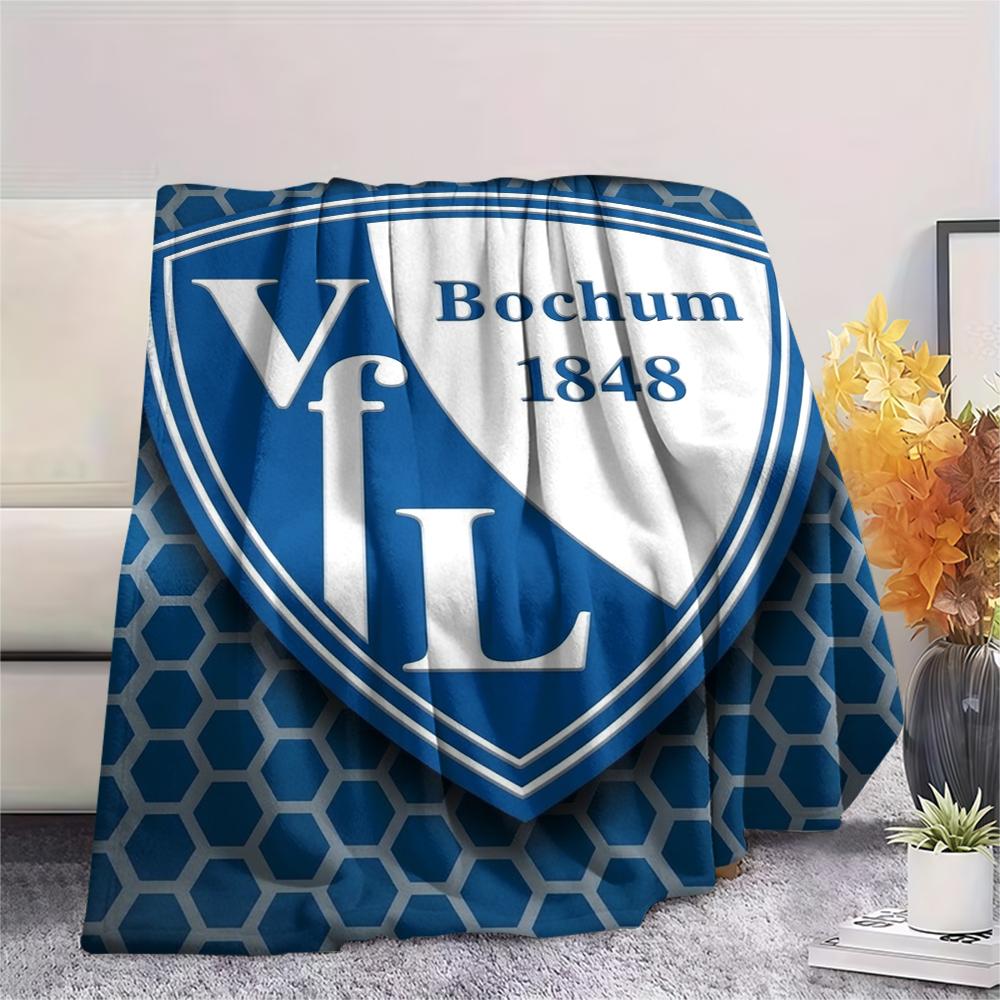 1PC Custom Name VFL Bochum Patterned Flannel Blanket Suitable For All Seasons for Home Decor Warmth and Comfort Gifts Holiday Present