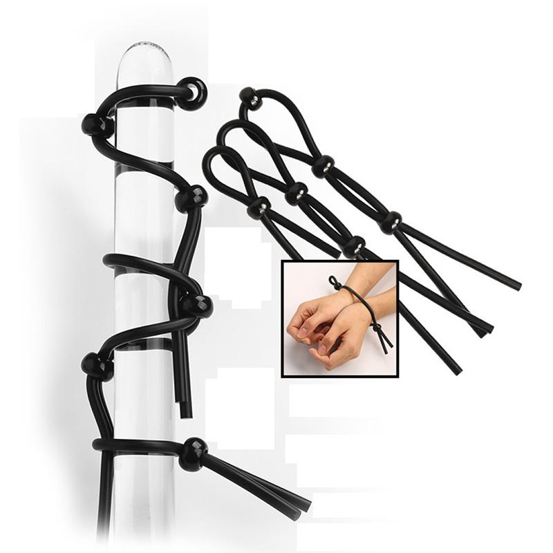 Penis Ring Rope Adjustable Sex Toys for Adults Men Silicone Ejaculation Delay Male Cockring