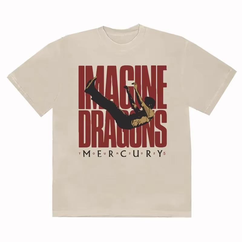 Sommer und Herbst Klassisches Dreamdragon Band bedrucktes T-Shirt locker und lässig kurzärmeliges Herren- und Damen-Sportoberteil