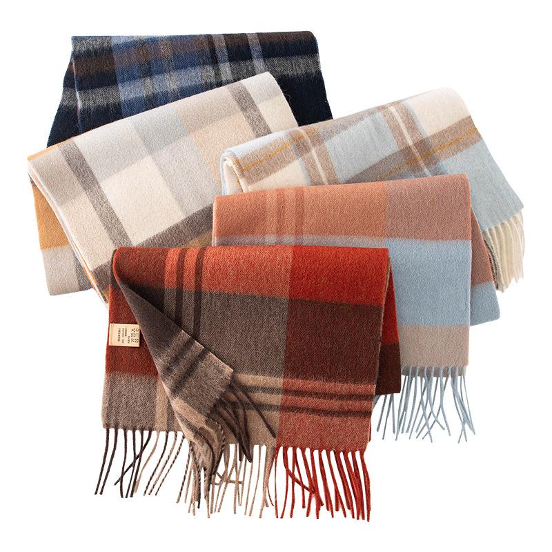 Wool Scarf Unisex  Versatile and Soft  Autumn and Winter Plaid Shawl  Thickened  Warm and Long Scarf