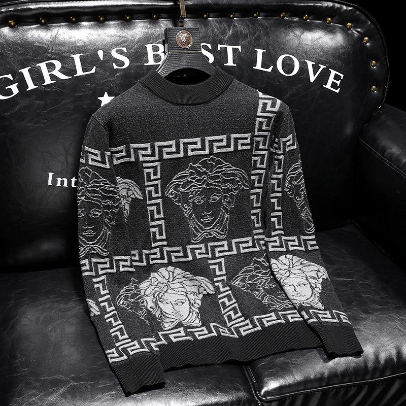 

Мужской приталенный свитер с полувысоким воротником, тренд осень-зима 2025 3XL чёрный