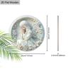 Pretty Angel Wooden Sign - Beautiful Angel Round Sign for Front Door Wall Hanging Decor Ideal Home Hanging Ornament