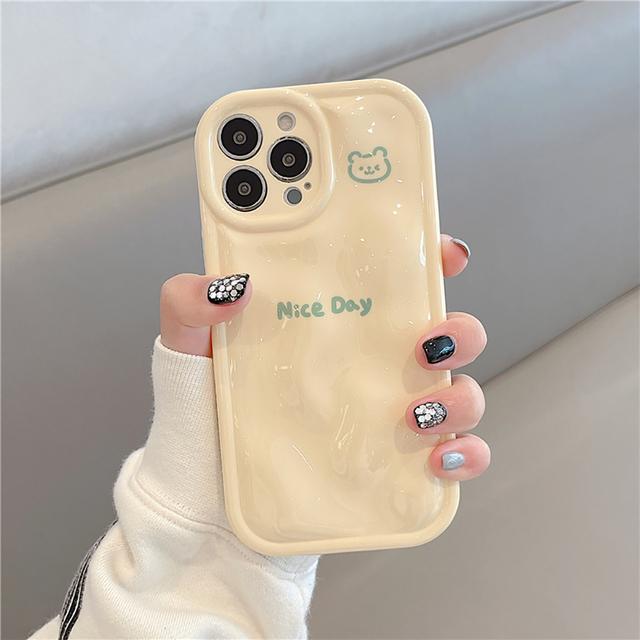 

Противоударный чехол для телефона с милым медведем и 3d буквами метеорита для Iphone 14 11 12 13 Pro Max, мягкая задняя крышка с забавным мультяшным рисунком For iPhone 14