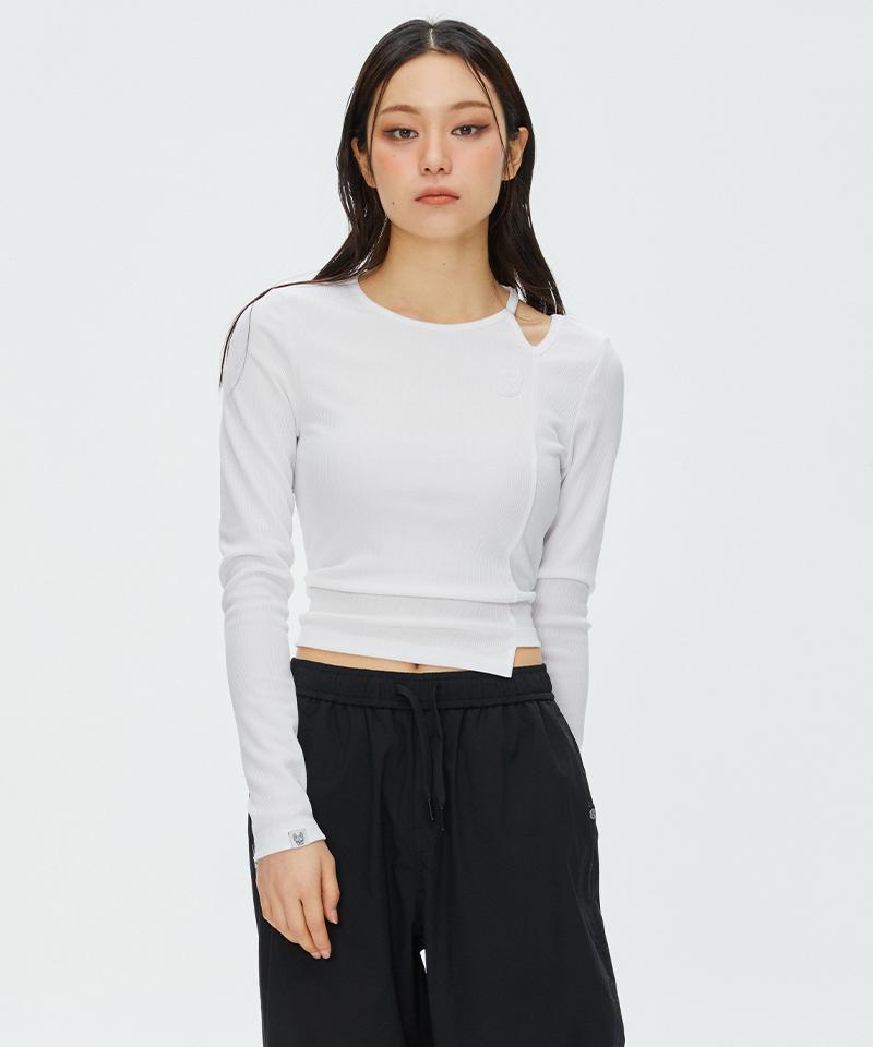 LIFEWORK Women'S Slit Ribbed Long Sleeve T-Shirt
