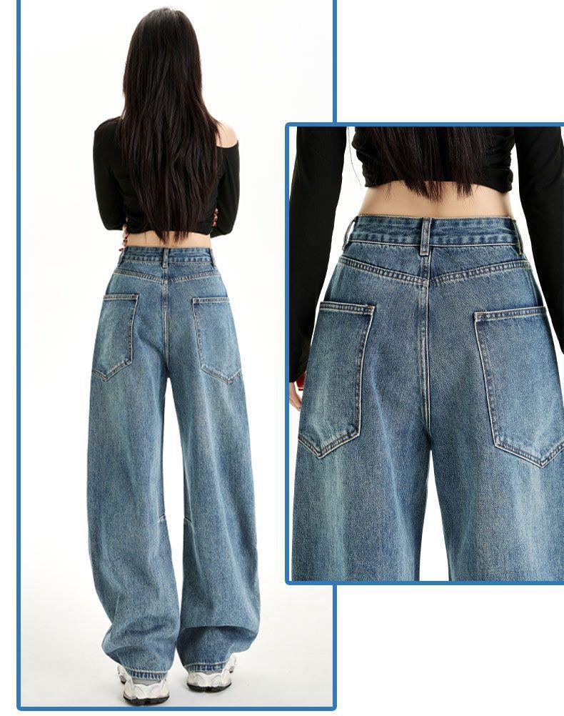 New American Retro Wide-Leg Casual Pants with Pocket Design