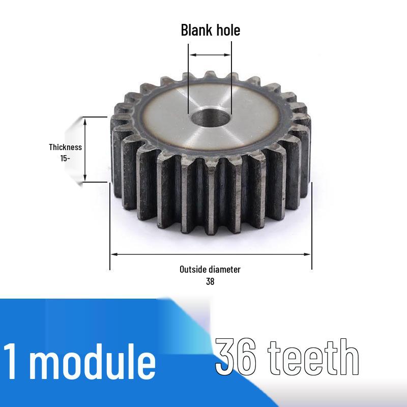 Custom 1 Module Spur Gear, Thickness 15mm, 15-25 Teeth, Non-Standard, National Standard 45 Steel, Ideal for DIY Projects.
