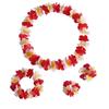 Hawaiian Tropical Party Decor 4-Piece Lei Set with Grass Skirt Stage Performance Accessories