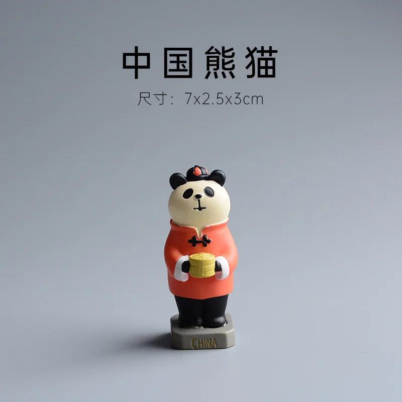 ZAKKA Cute Cat Tiger Panda Small Ornament Crafts Travel Around The World Resin Handicraft Desktop Decor Collection Decoration