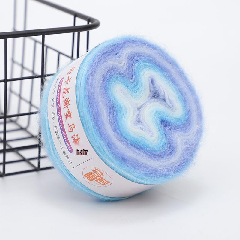 Gradient Mohair Yarn Ball for DIY Knitting & Crochet Projects - Perfect for Scarves, Sweaters, and Blankets