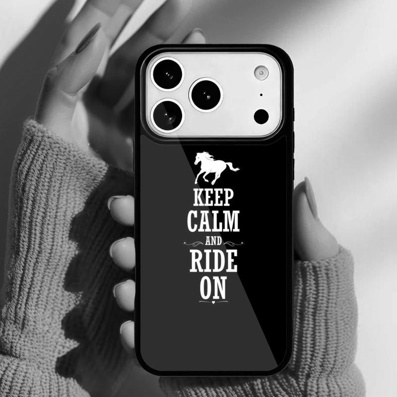 Keep Calm and Ride On Love Horse Pony Phone Case for iPhone 17 16 15 14 13 Pro Max Back Cover for 12 11 Pro Coque