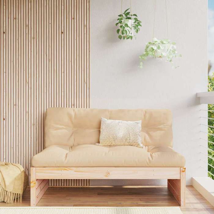 VidaXL Central Sofa, Seat with Backrest and Padded Cushion, Garden Furniture Terrace Patio Outdoor, Brown Wood of 825758
