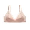 Silk Triangle French Room Bra or Night Bra Baby [SilRiver] Bra, Bra, Stress-Free, Wireless, Non-Wired Bra, (Medium, Pink)