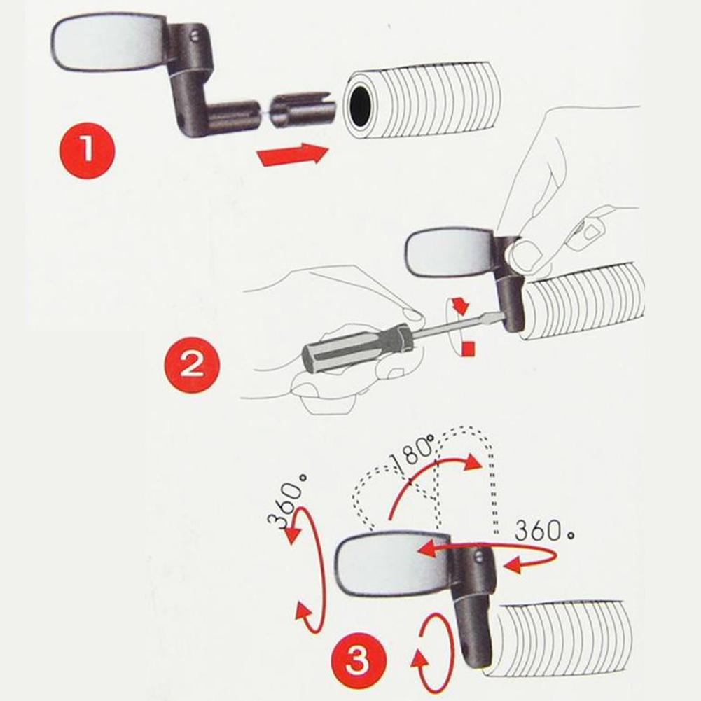 1 Paar Verstellbarer Rückspiegel ABS Für Mountainbikes Rückspiegel Flachspiegel Für Fahrradmontage Ersatzteile
