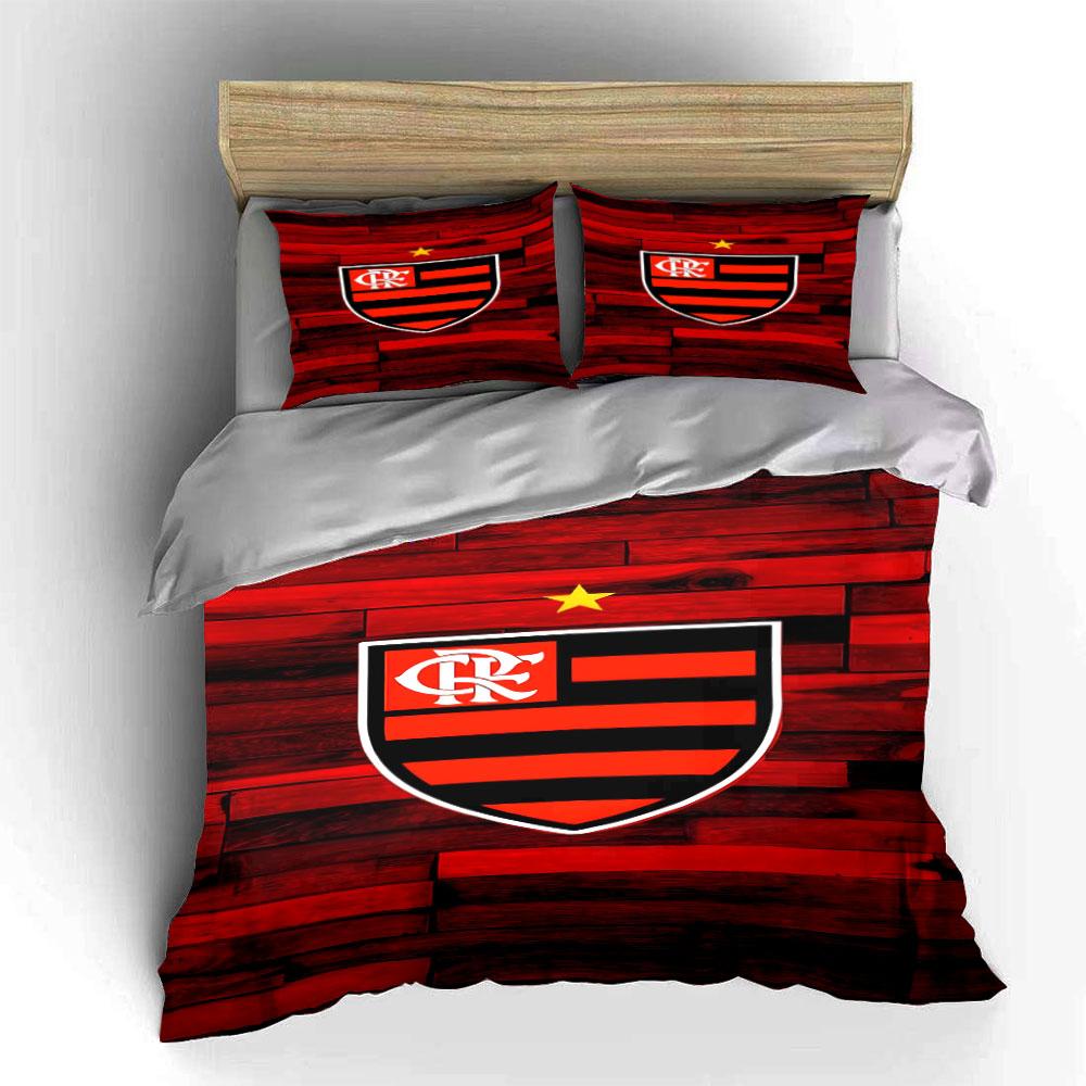 Red-striped Shield Logo. Bedding Sets Duvet Cover Sets Duvet Covers Pillowcases(1 * Duvet Cover 2 * Pillowcases, Without Duvet Insert)