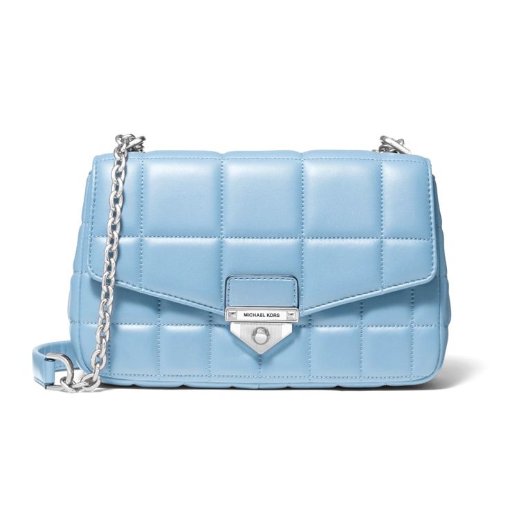 

Michael Kors MK Soho Quilted Solid Color Flap Chain Shoulder Bag Women Handbags Sky-Blue 30F0S1SL3L-464 Basic Set (Bag+Dust Bag)