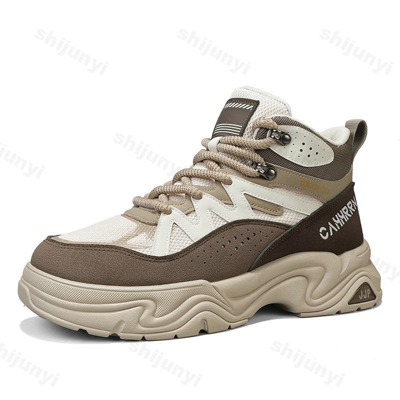 אופנה 2025 סתיו חדש אופנה גבוהה רב-תכליתית נעלי קז'ואל סוליה עבה לגבר רשת נושמת נוחה נישה מגפי קרסול מגושמים