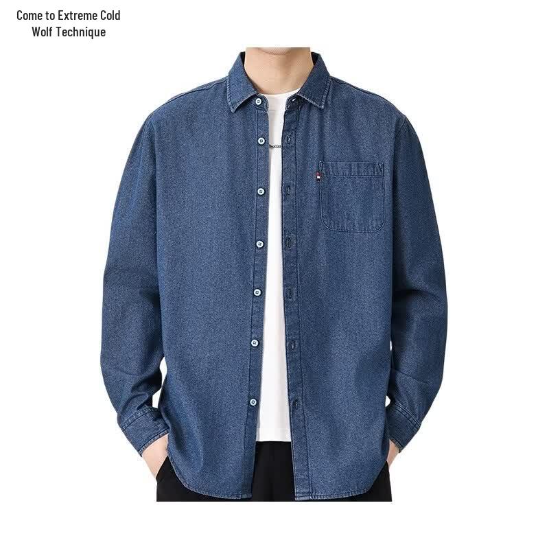 Jehan Wolf DMSC110 Long-Sleeve Denim Work Shirt XL