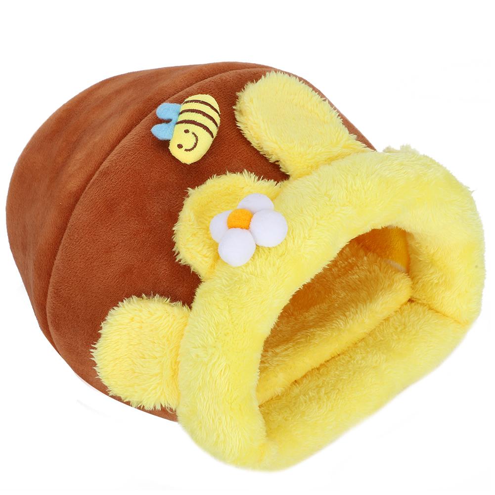 Small Pet Honeypot Shape Diamond Velvet Cotton Nest Winter Warm for Dutch Pig HamsterL