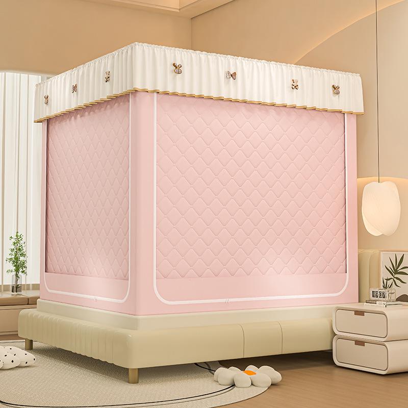 Blackout Anti-Fall Mosquito Net for Beds - Baby-Safe, Warm Bedroom Yurt Tent 