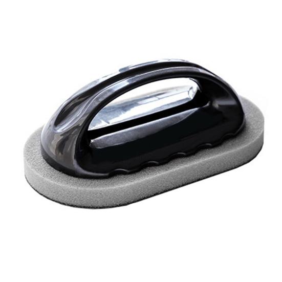 Cleaning Brush High-Density Sponge Pot Scrubber with Anti-Slip Handle Removes Stubborn Stains Burnt Residue Non-Scratch Kitchen Cleaning Scrubber