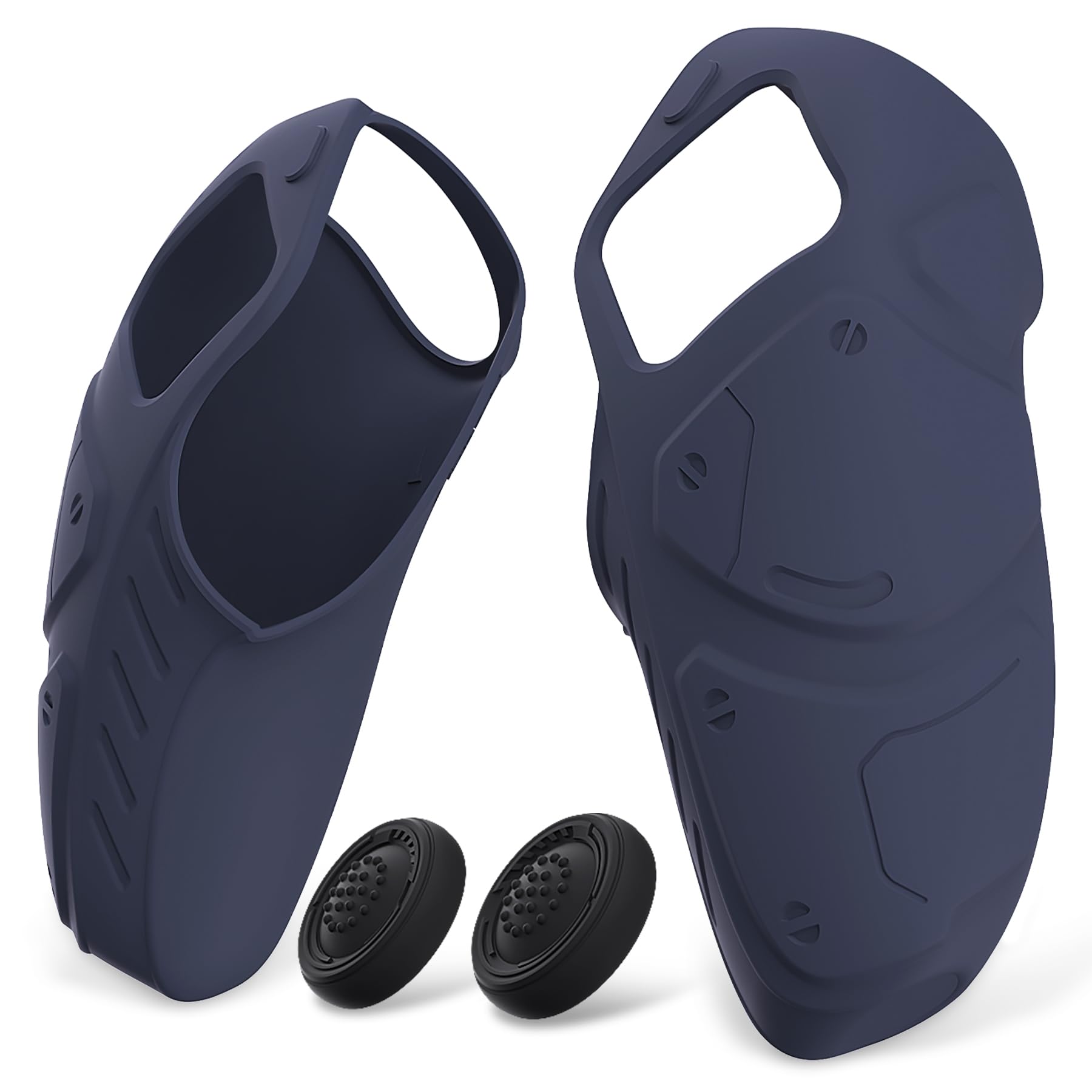 

PlayVital PS5 Controller Ergonomic Soft Controller Silicone Grip Includes Thumbstick Compatible with PS5 Controller Charging Stand Edition Midnight