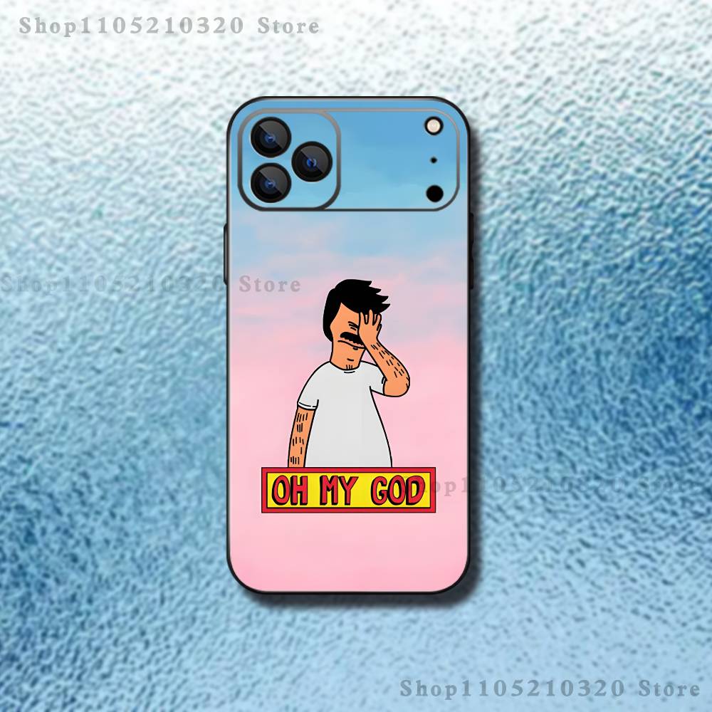 Cartoon B-Bobs Burgers Phone Case For iPhone 17,16,15,14,13,12,11,Pro Max,XSX,,XR,SE,Mini,8,7,Soft Silicone Black Cover