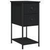 VidaXL Bedside Table Black 32x42x70 Cm Engineered Wood 826093