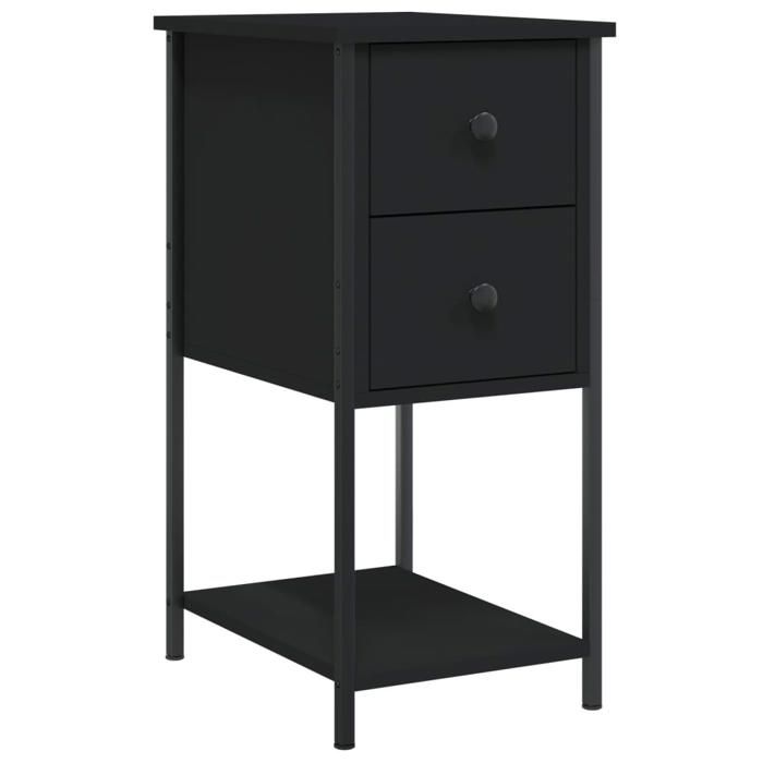 VidaXL Bedside Table Black 32x42x70 Cm Engineered Wood 826093