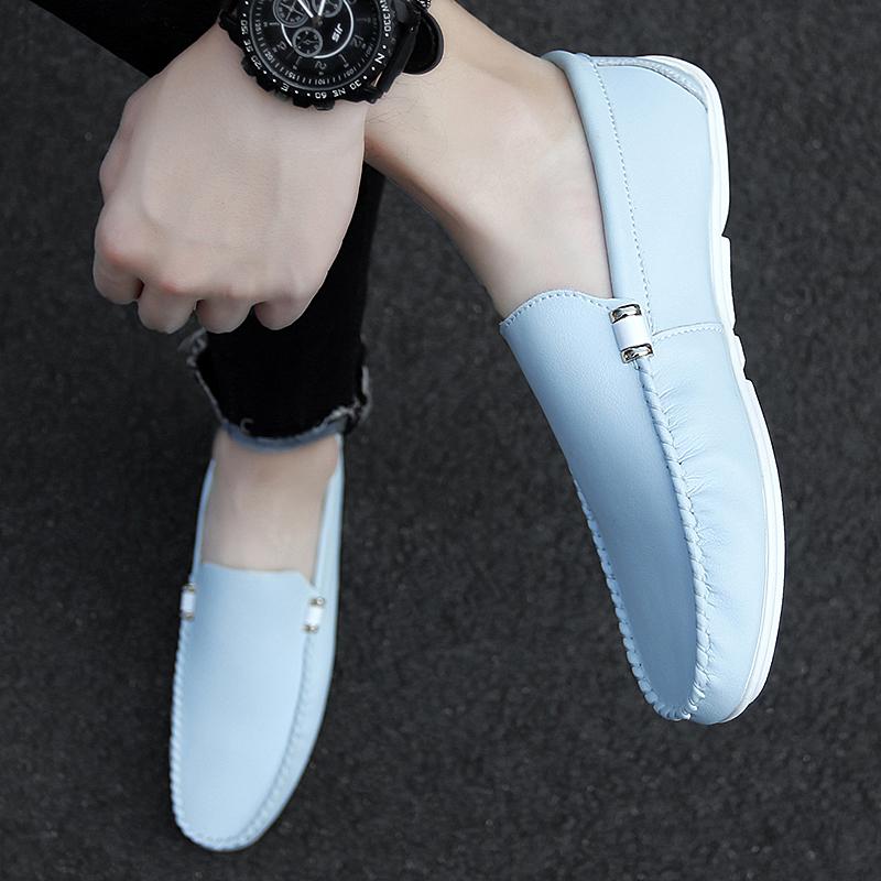 Doudou shoes British new summer white casual small leather shoes lazy soft-soled driving shoes
