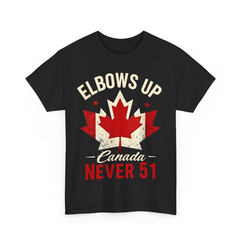 

Elbows Up Canada Never 51 Canada Flag T-Shirt L