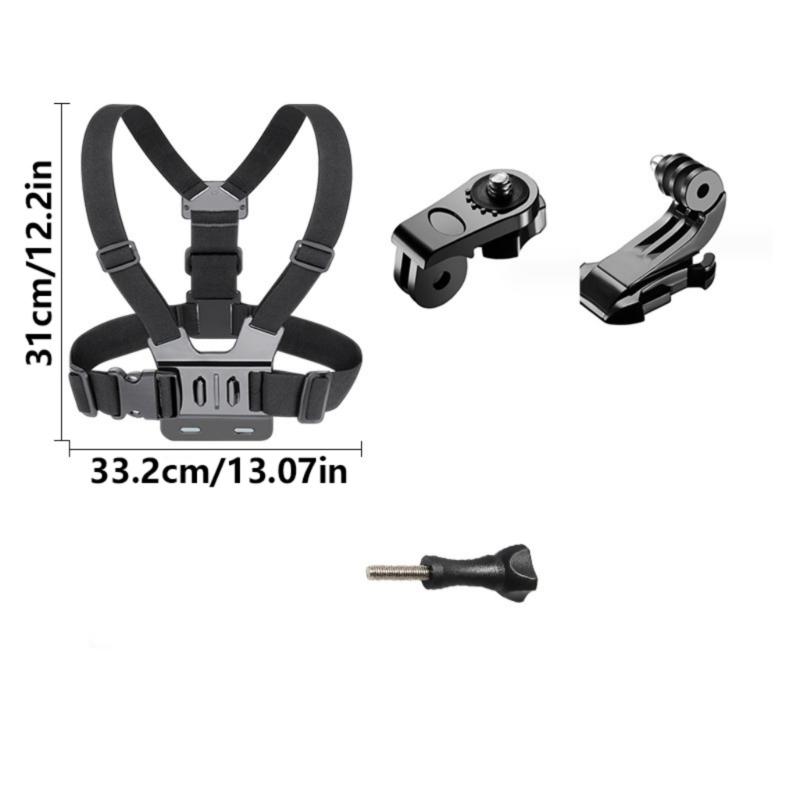 Versatility Camera Accessory Set Chest Mount Harness For Action Cameras Long Screw For Cycling And Sports Shoot