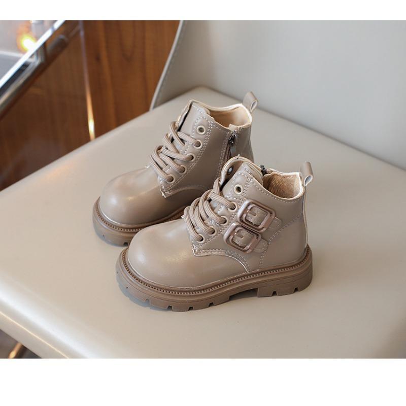 Solid Color British Style Kids Martin Boots Unisex Boys Girls Children Short Ankle Boots