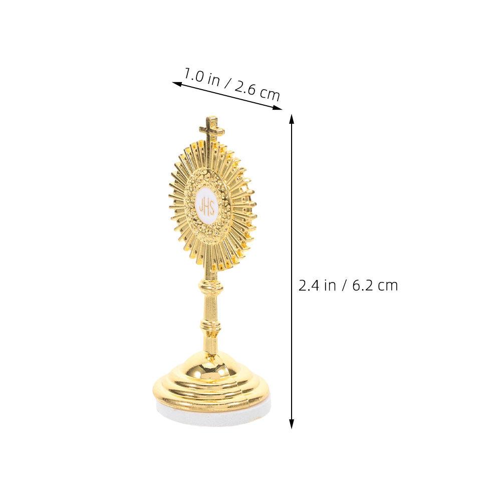 6Pcs Catholic Cross Statue Metal Jesus Crucifix Standing Cross Religious Home Spiritual Decoration Christian Tabletop Living