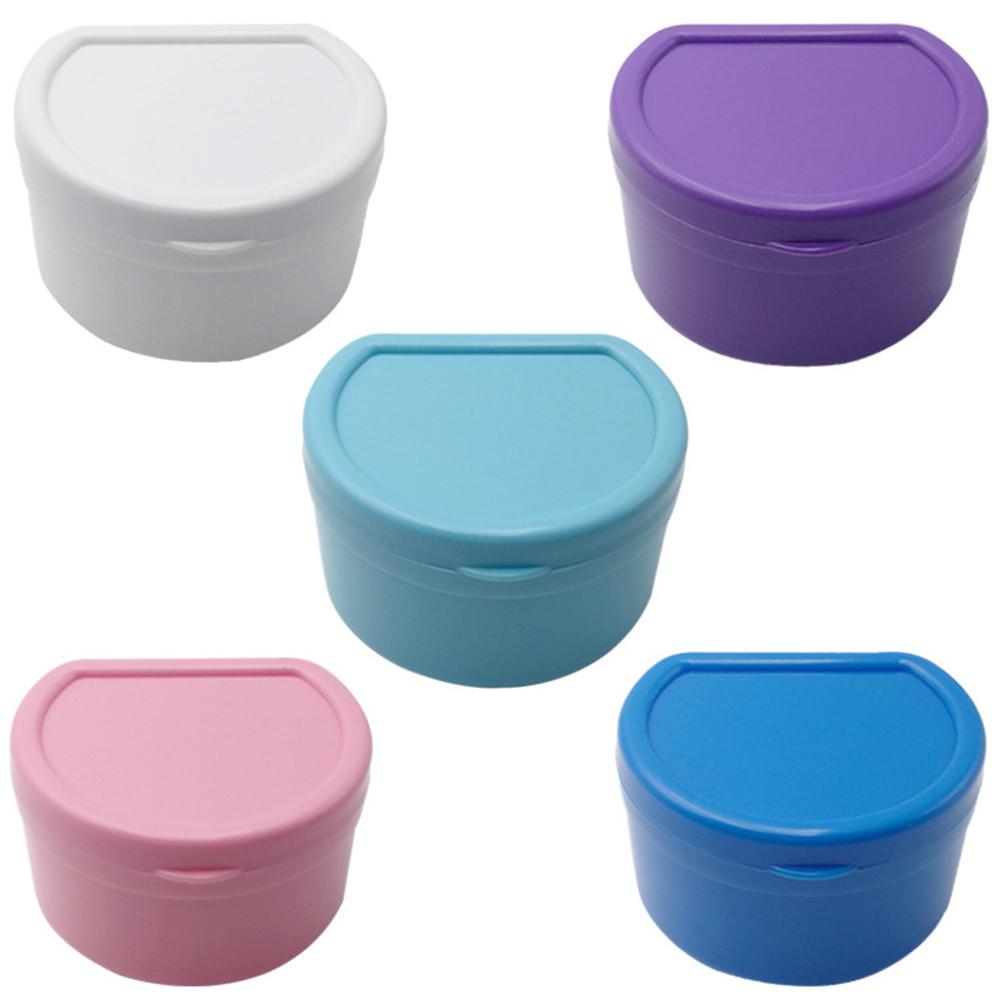 Denture Bath Box Case  False Teeth Storage Box with Hanging Net Container