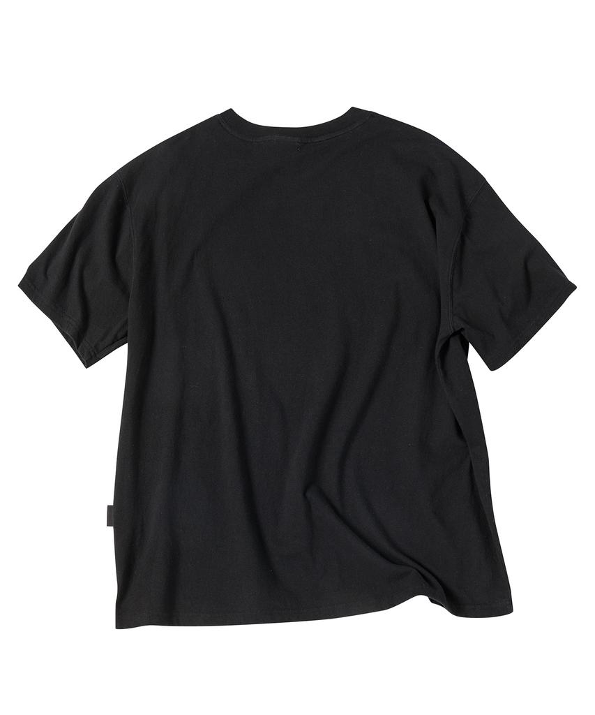 TRAVEL Denim Crossbody Short Sleeve Tee Black