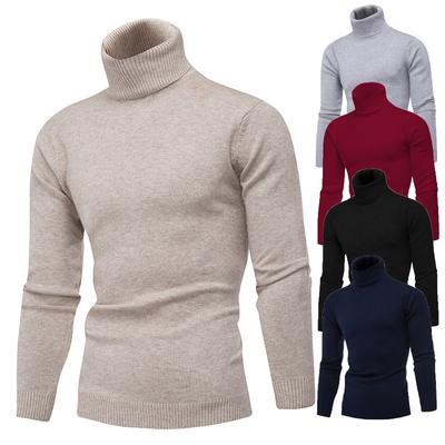 Herbst- und Winter Herren Rollkragenpullover Koreanische Version Slim-fit Herren Einfarbiger Pullover Unterziehstrickpullover
