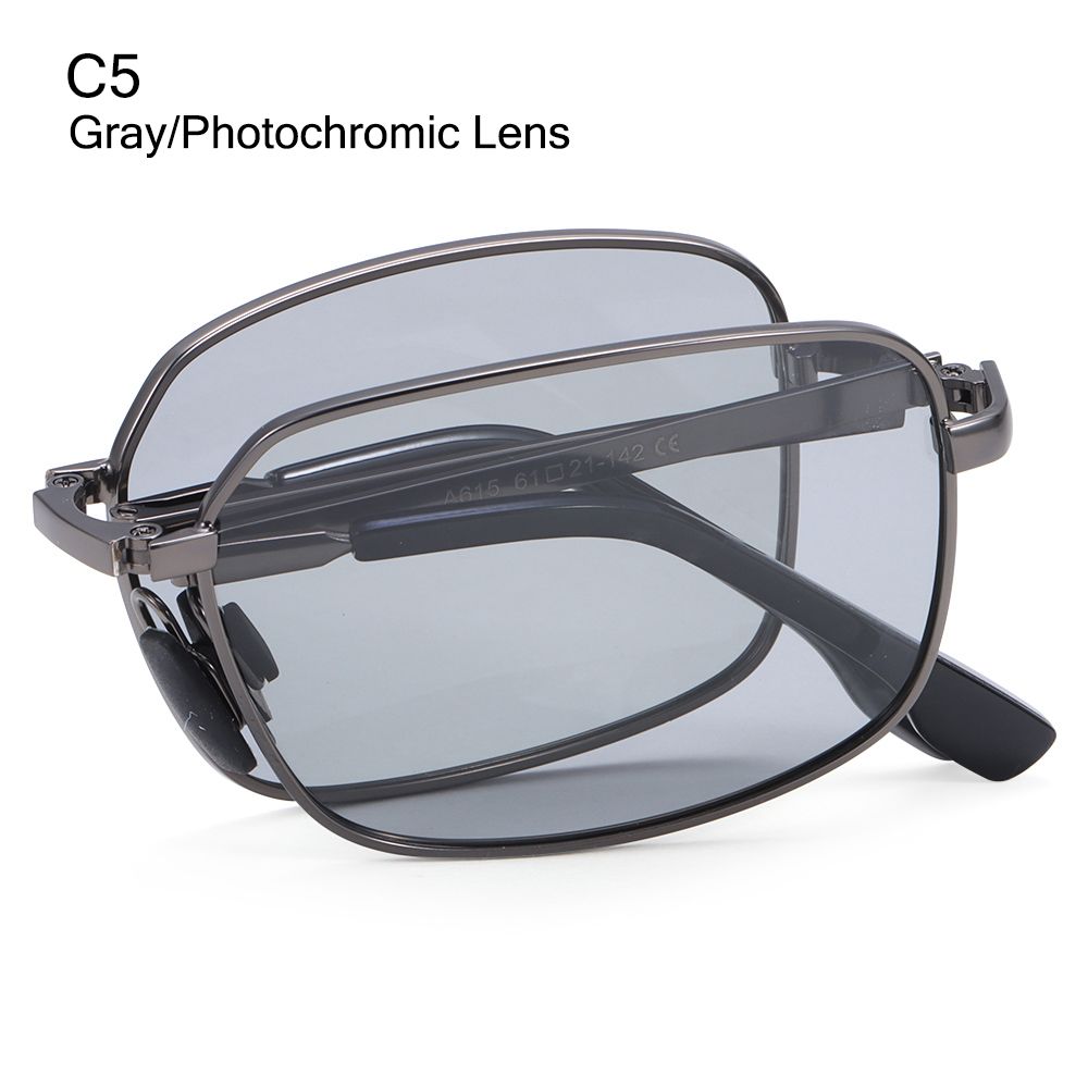 Portable Folding Sunglasses For Men Women Fashion Square Metal Frame Sunglasses Night Vision Eyewear Driving Glasses