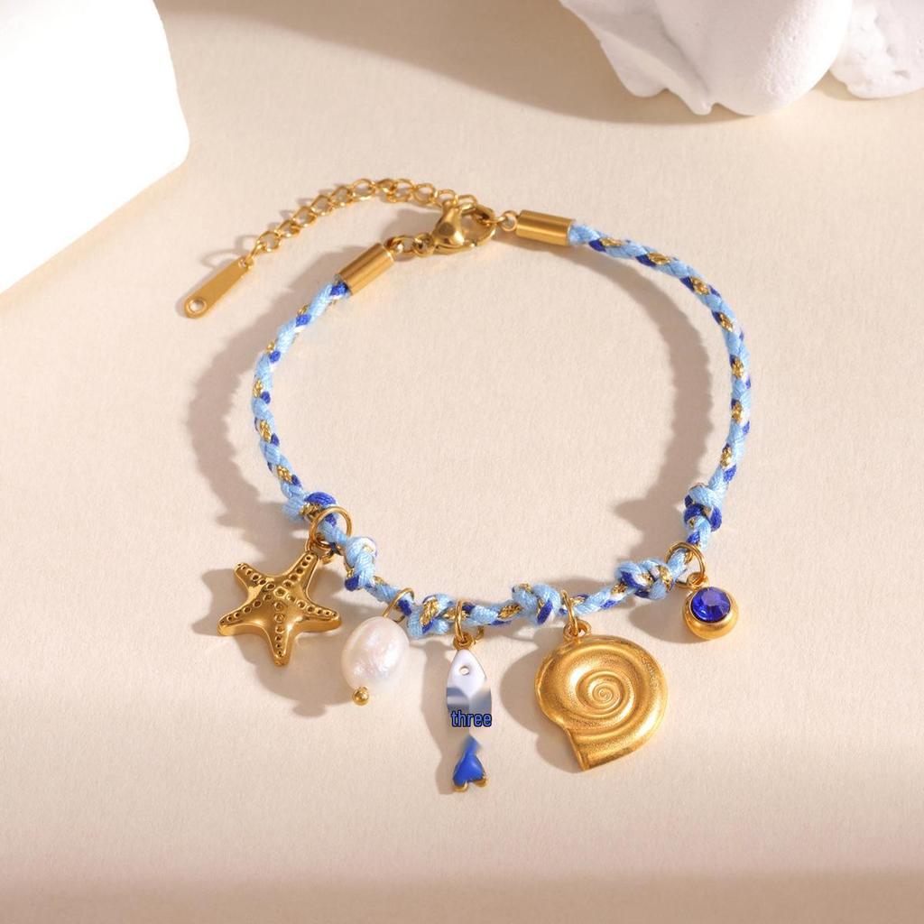 Women's Ocean Series Stainless Steel Woven Rope Bracelet - Summer Fashion Trend