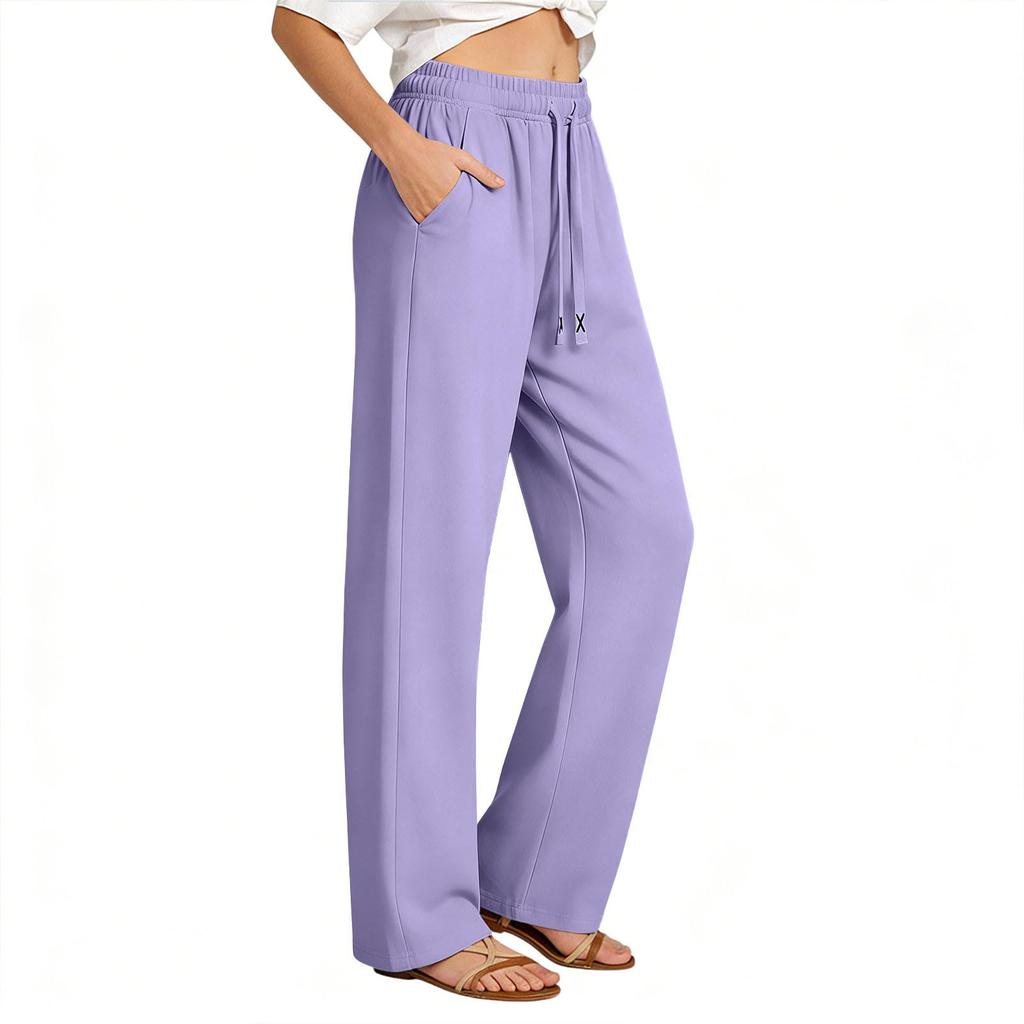 Women's Casual Straight Leg Pants Color Casual Long Pants