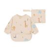 J.Børn BLW Long Sleeve Baby Feeding Bib 6-12M - Waterproof Coverall Weaning Bibs + Free Matching Storage Bag for Baby Led Weaning (Safari)