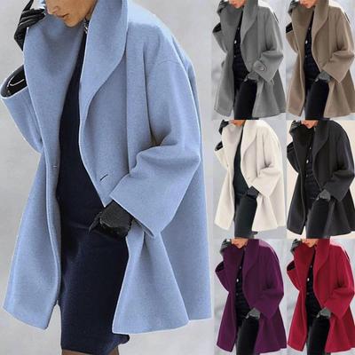 Cappotto da Donna Caldo Invernale in Lana Giacca Trench Lunga Slim Soprabito da Donna